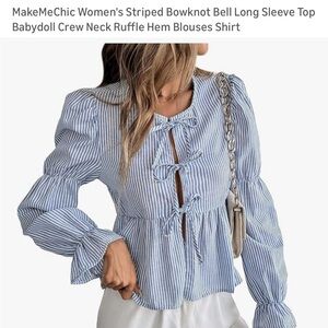 Blue Striped Women's Top